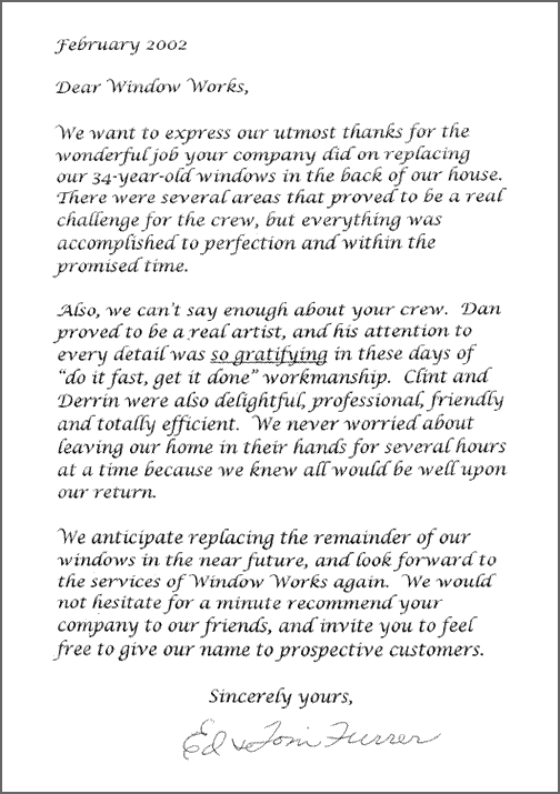 customer testimonial
